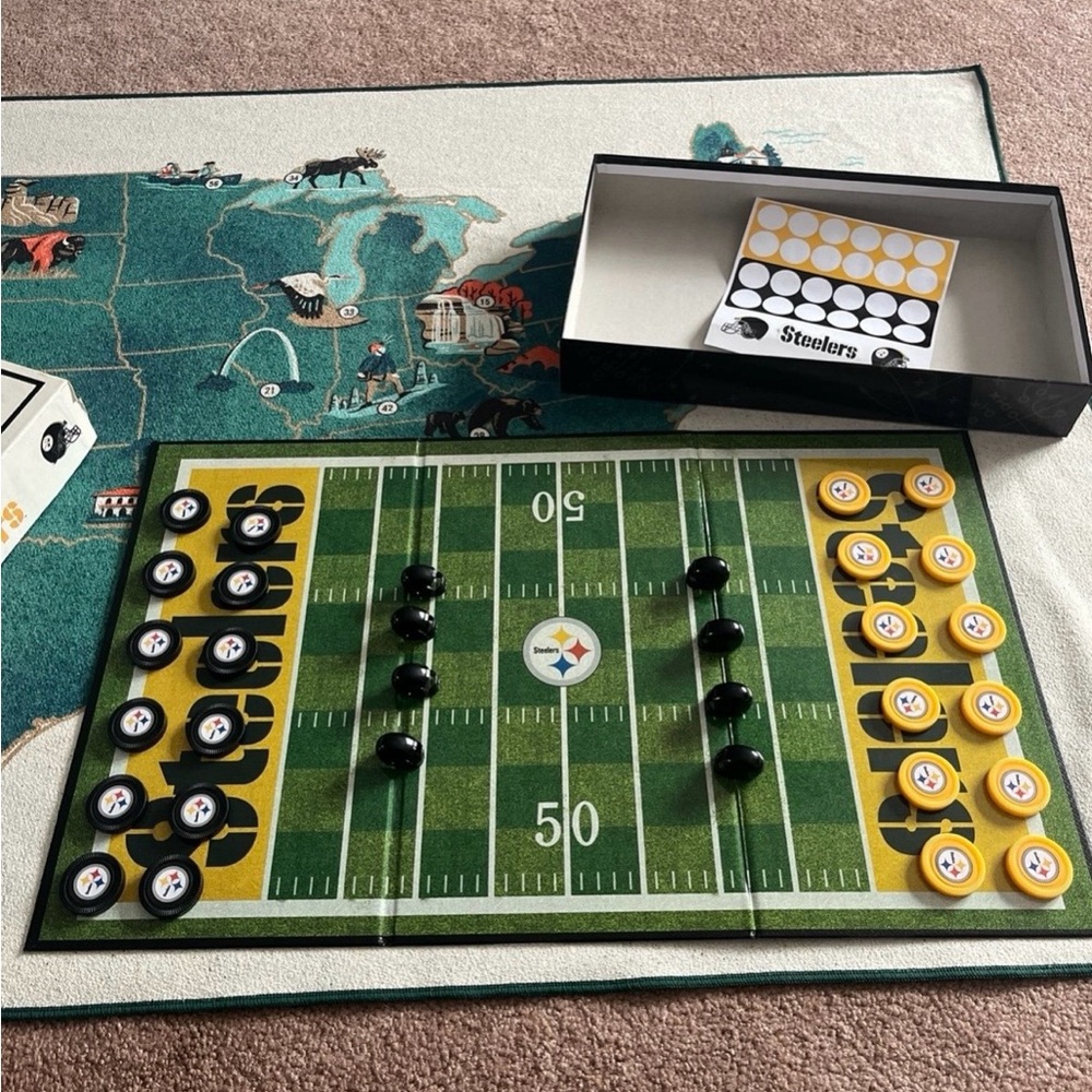 🏈 Lot of 2 Vintage Football Field Steelers Checkers Board Games 🏈 - Picture 4 of 7